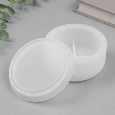 Mold Silicon "Casket. Smoothness" with a lid 10.7x10.7x5.2 cm-1