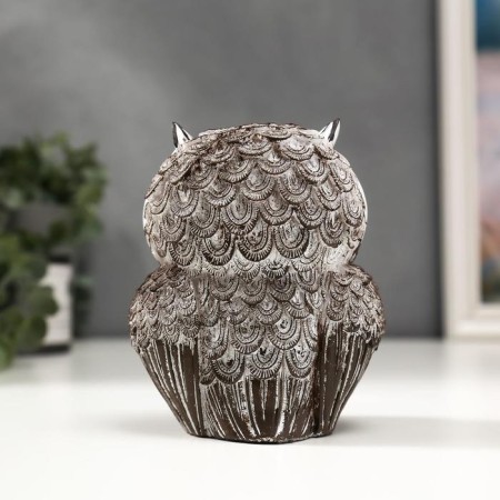 Souvenir Polystone "Owl with golden eyes" MIX 13x9.5x6.5 cm-4