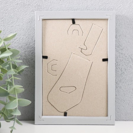 Photo frame MDF 10x15 cm, No. 5 "Simple", silver (plastic screen)-2