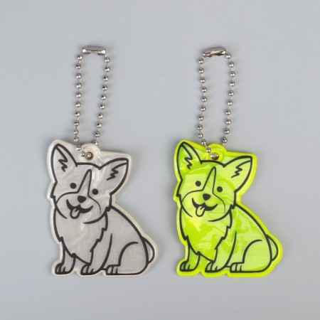 The reflective element "Corgi", bilateral, 4.3 × 5.5 cm, color mix-4
