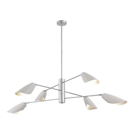 Suspended EVOLUCE lamp. Sle1254-103-06. Alton. 6x60 W, E14, 127.5x127.5x115.5 cm, silver color-1