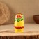 Nesting doll "strawberry", yellow dress, 3 puppet, 10 cm