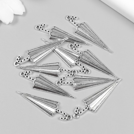 Decor for creativity Metal "Umbrella composed" set 10 pcs silver 1.1x4.2 cm-2