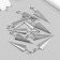 Decor for creativity Metal "Umbrella composed" set 10 pcs silver 1.1x4.2 cm