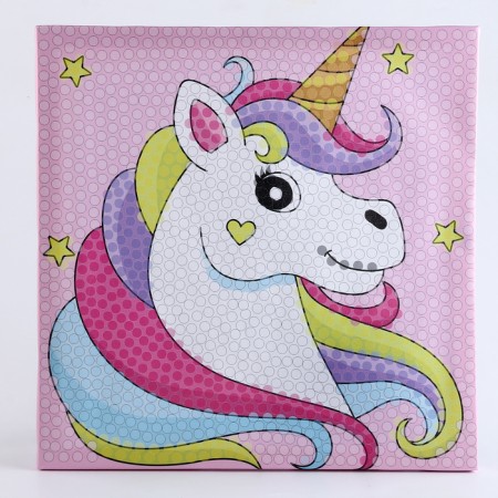 Application with pompom "Beautiful unicorn" size - 30 × 30 cm, glue 30 ml-1