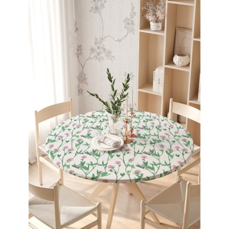 Tables on the table “Field flowers”, round, oxford, elastic band, size 140x140 cm, diameter 105-120 cm-2