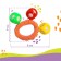 Rattle - bracelet "on the handle", 3 balls, color mix