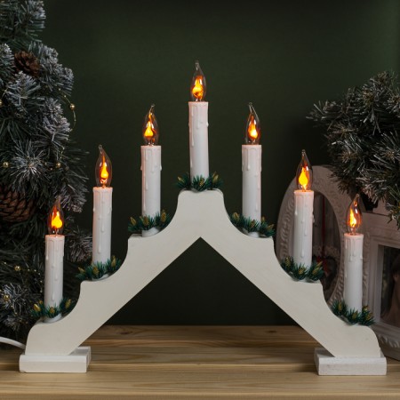 LED figure "Christmas hill" 39.5 × 33 × 5 cm, wood, 220 V, flame effect