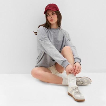 Women's sweatshirt Minaku: Casual Collection Color light gray melange, size 42-44-2