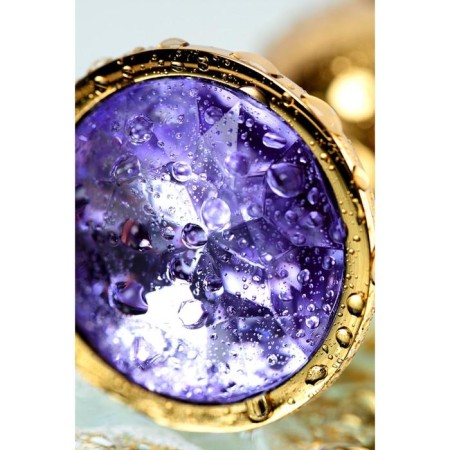 Anal plug with the Toyfa Metal rhinestone, golden, amethyst, 7 cm, d = 2.8 cm-8