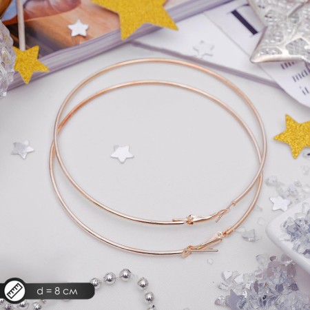 Earrings of the Ring "Classic" d = 8 cm, color gold