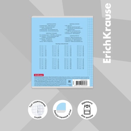 Notebook 24 sheets in a cage, Erichkrause Visio "Classic", cover coated cardboard, block offset, whiteness 100%, mix-3