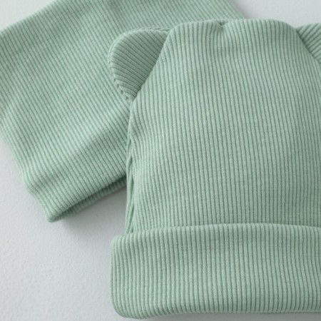 Kinderlitto Piccolino Kinderlitto kit, 2 items: hat, snood, age 3-6 months, wormwood color-1