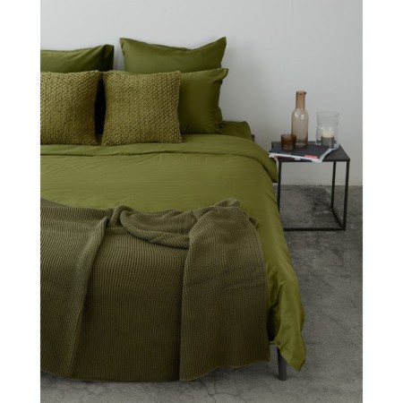 Pearl plaid pearl knitting olive -colored Essential, size 130x180 cm-2