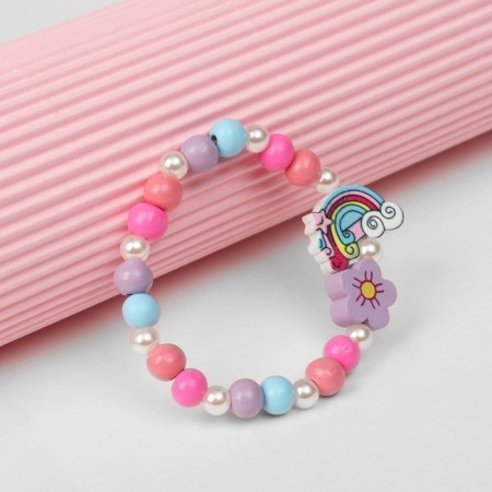 Bracelet Children's "Choselka" Rainbow curly and flower, color-2