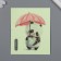 The plastic sticker glows in the dark on the switch "Panda with an umbrella and a mug" 10x12 cm