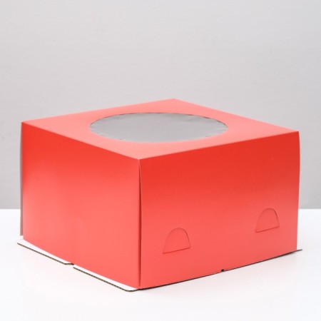 Confectionery packaging with a window, red, 30 x 30 x 19 cm