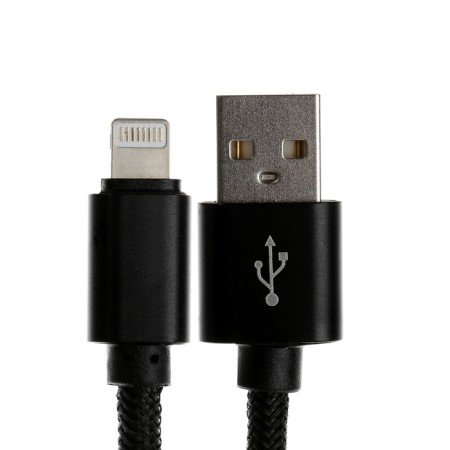 Lightning cable - usb, 2.1 a, nylon braid, 2 meters, black-1