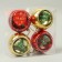 Set of balls plastic D-8 cm, 4 pcs "Holiday" red gold