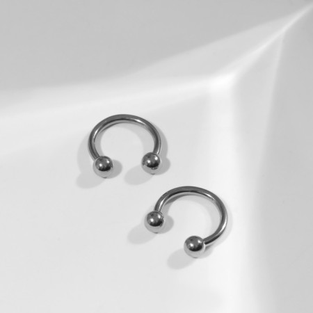 Circular in an eyebrow (piercing), ball, d = 8 mm, pair, color silver-1