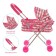 Stroller for dolls, a metal frame, the color of mix