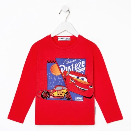 T-shirt with long sleeve "Cars", Disney, height 122-128, red-3