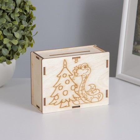 New Year's piggy bank "Snake at the Christmas tree" 13x10x5 cm-2