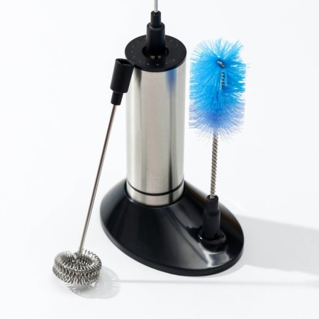 Capuchicuric with brush for mugs, stainless steel-1