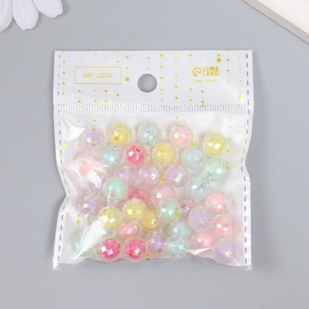 Plastic beads "A ball with faces - the inner color of the assortment" set 20 grams d = 0.8 cm-4