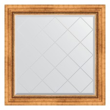 Mirror with engraving in the baguette frame, Roman gold 88 mm, 86x86 cm