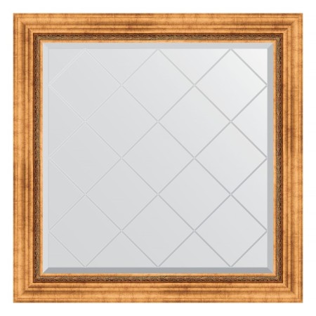 Mirror with engraving in the baguette frame, Roman gold 88 mm, 86x86 cm