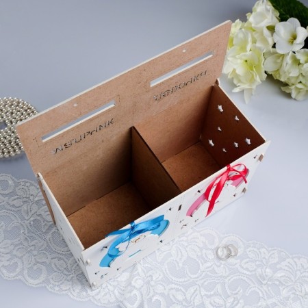 Box for money "on newborns", pink blue, team, 27.5*12.5*19-3