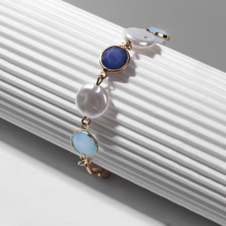 Bracelet "Night" with pearls, colored in gold, l = 16 cm-4