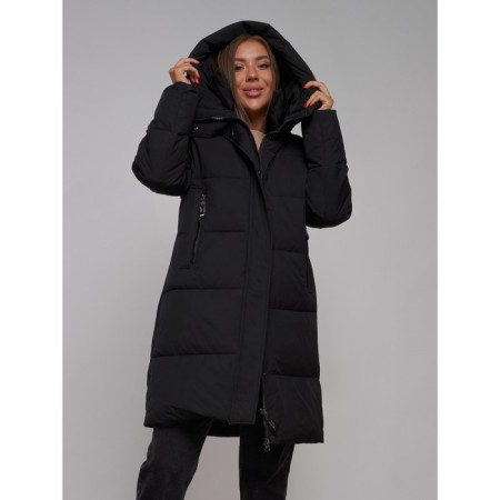 Coat insulated winter female, size 46, black color-16