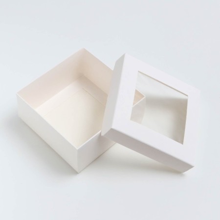 The box is folding, the lid is, with the window, white, 10 x 10 x 5 cm-2