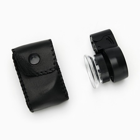Lupa for checking bills, 45x, d = 21mm, with backlight, 3XAG10