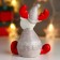 Souvenir ceramics "Losik, gray sweater and cap, red horns" 12x9.5x8 cm