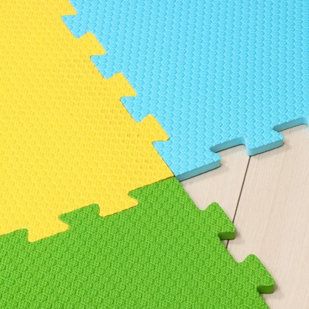 Soft floor universal "New. Honeycomb ", blue color, 100 × 100 cm, 14 mm-4
