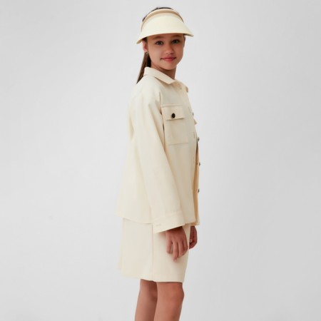 Рубашка для девочки MINAKU: Casual collection KIDS цвет бежевый, рост 134-8