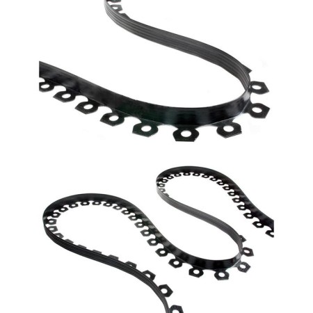 Garden plastic curb, 55 mm, black, 10 m + 30 stakes, "mango-3