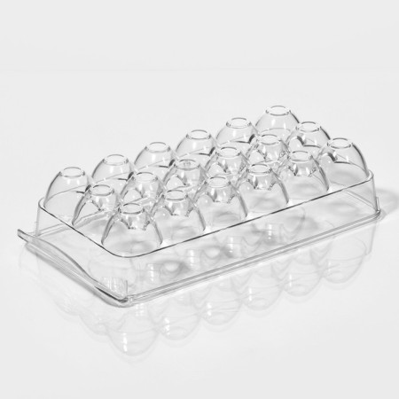 Container for storing eggs with a ricco lid, 18 cells, 32.5 × 16.5 × 7.5 cm-3
