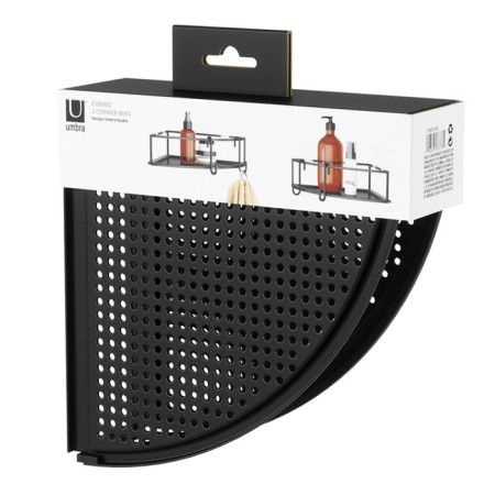 A set of corner shelves for the bathroom Umbra Cubiko, 2 pcs, black color-9