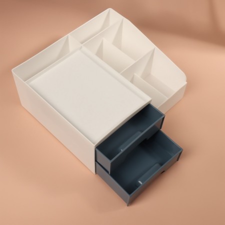 Organizer for storing cosmetics, 7 sections, 22 × 19 × 9 cm, white/blue color-6