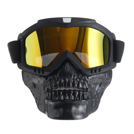 Mask glasses for motor vehicles, collapsible, orange visor, black color-1
