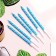 Candles in a cake twisted with a stand, 6 pcs, 11 cm, sky blue