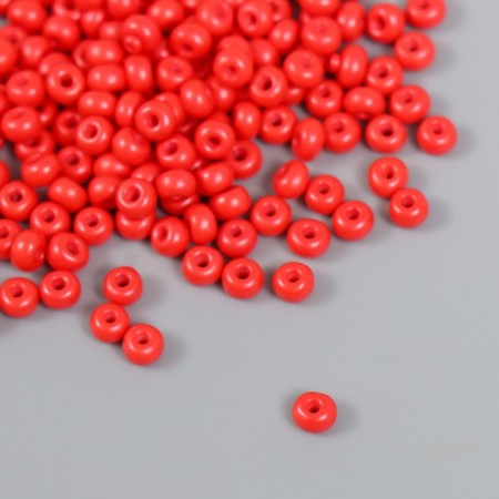 Glass beads 6/0 "coral-red" 15 grams