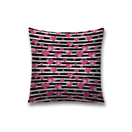 Pillowess decorative "hearts and stripes", on a zipper, size 45x45 cm