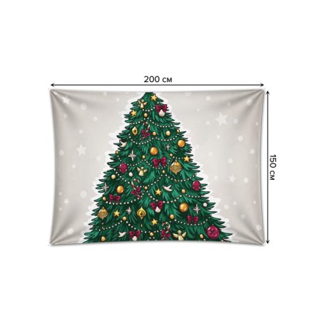 Decorative panel with photo printing "Elepera Christmas tree", horizontal, size 150x200 cm-1