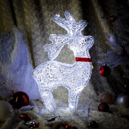 LED figure "Deer white", 36 × 60 × 21 cm, 20 watts, 220 B