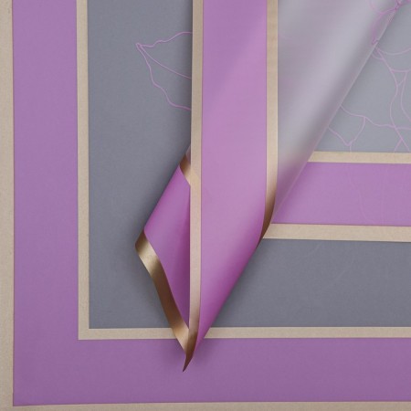 Matte flowers film, "Flowers with a border", 58x58cm, lilac